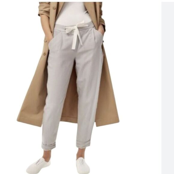 Aritzia Wilfred Allant Pant Gray Cropped Linen Trouser Pant Size 6 Ashen Grey - Picture 4 of 9